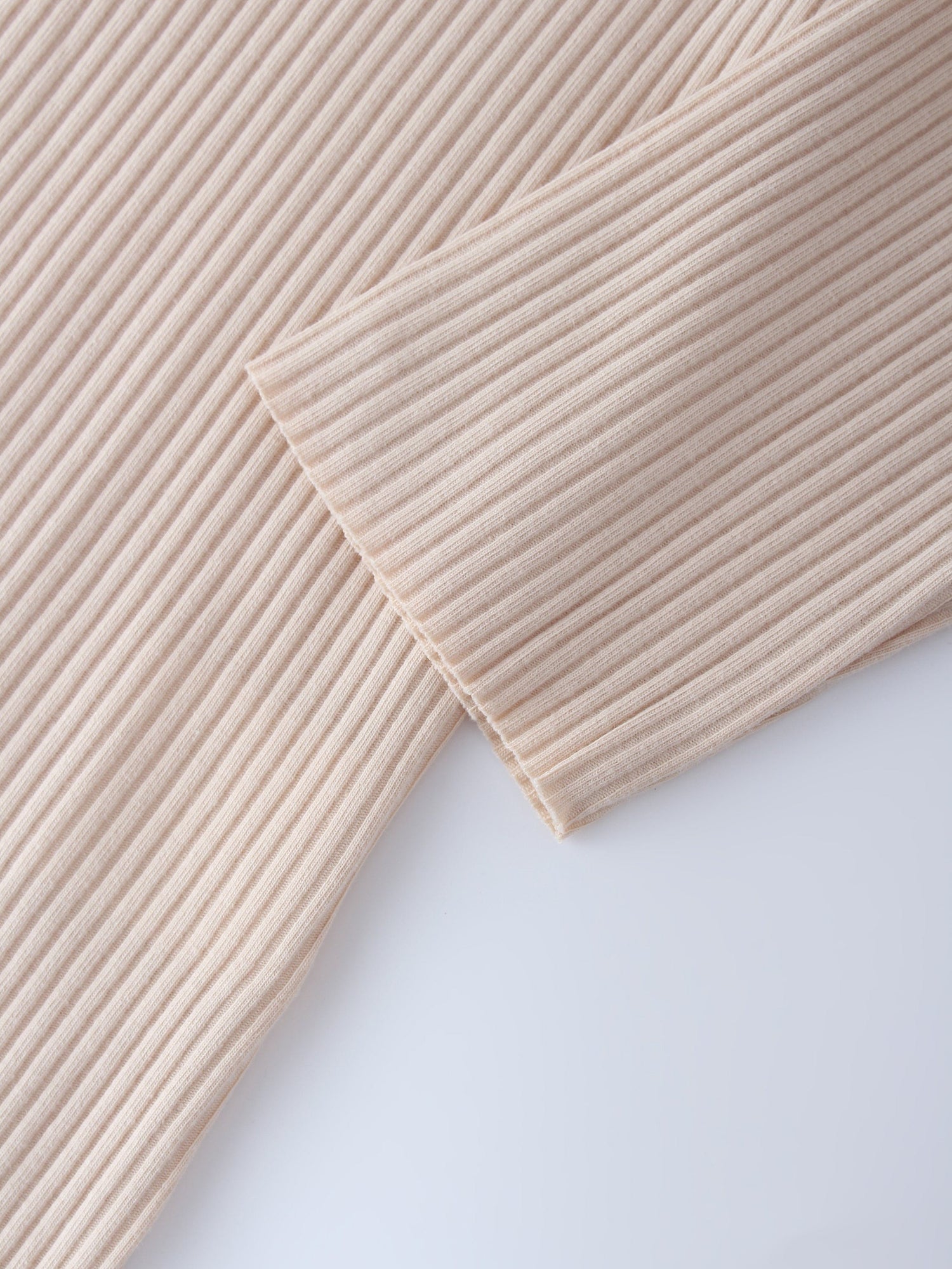 WIDE RIBBED CREW-TAN