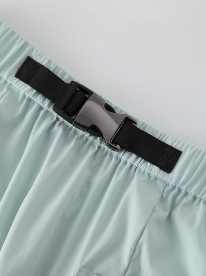 Buckle Cargo Skirt-Pistachio