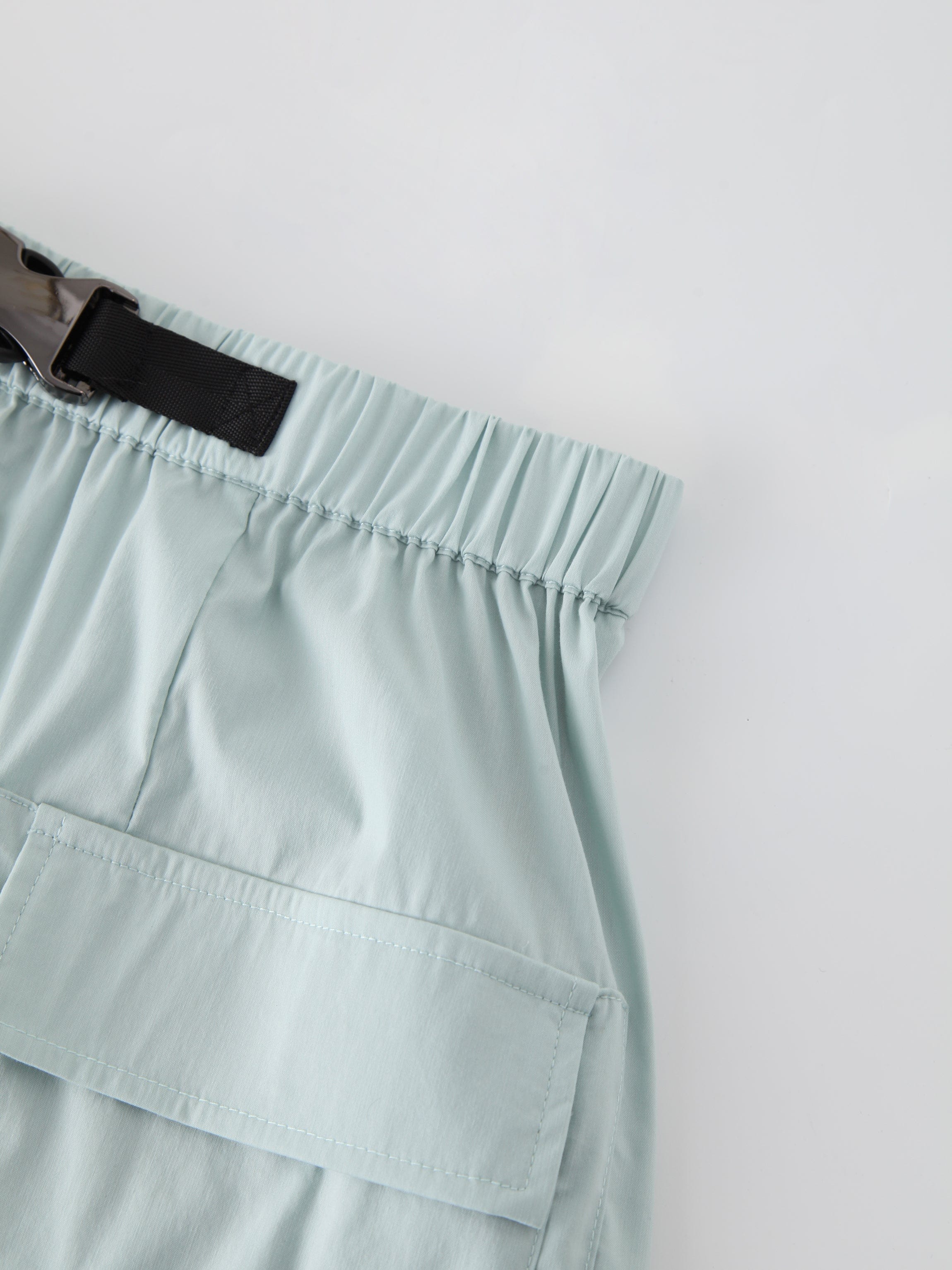 Buckle Cargo Skirt-Pistachio