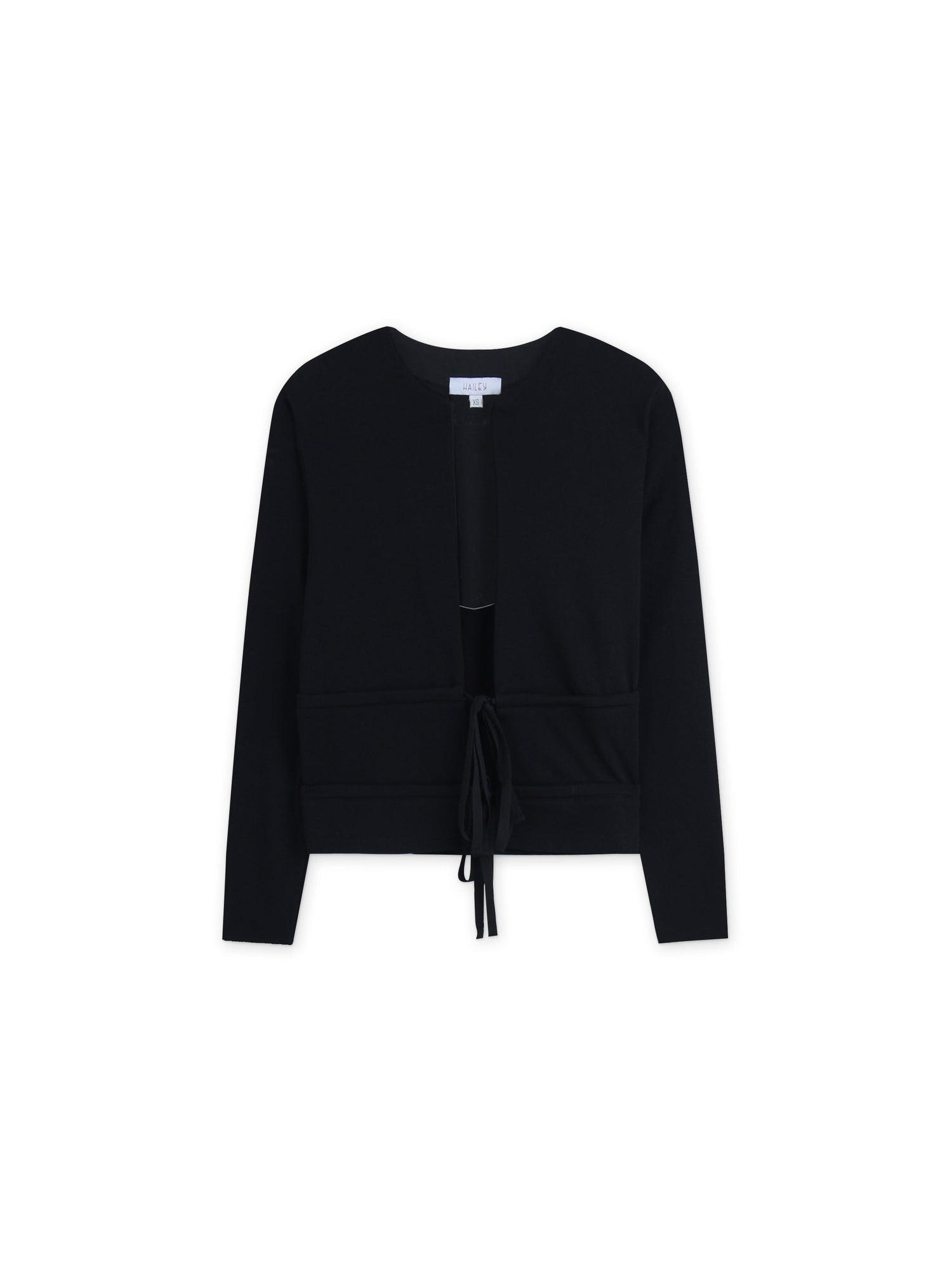 Double Tie Cardigan-Black