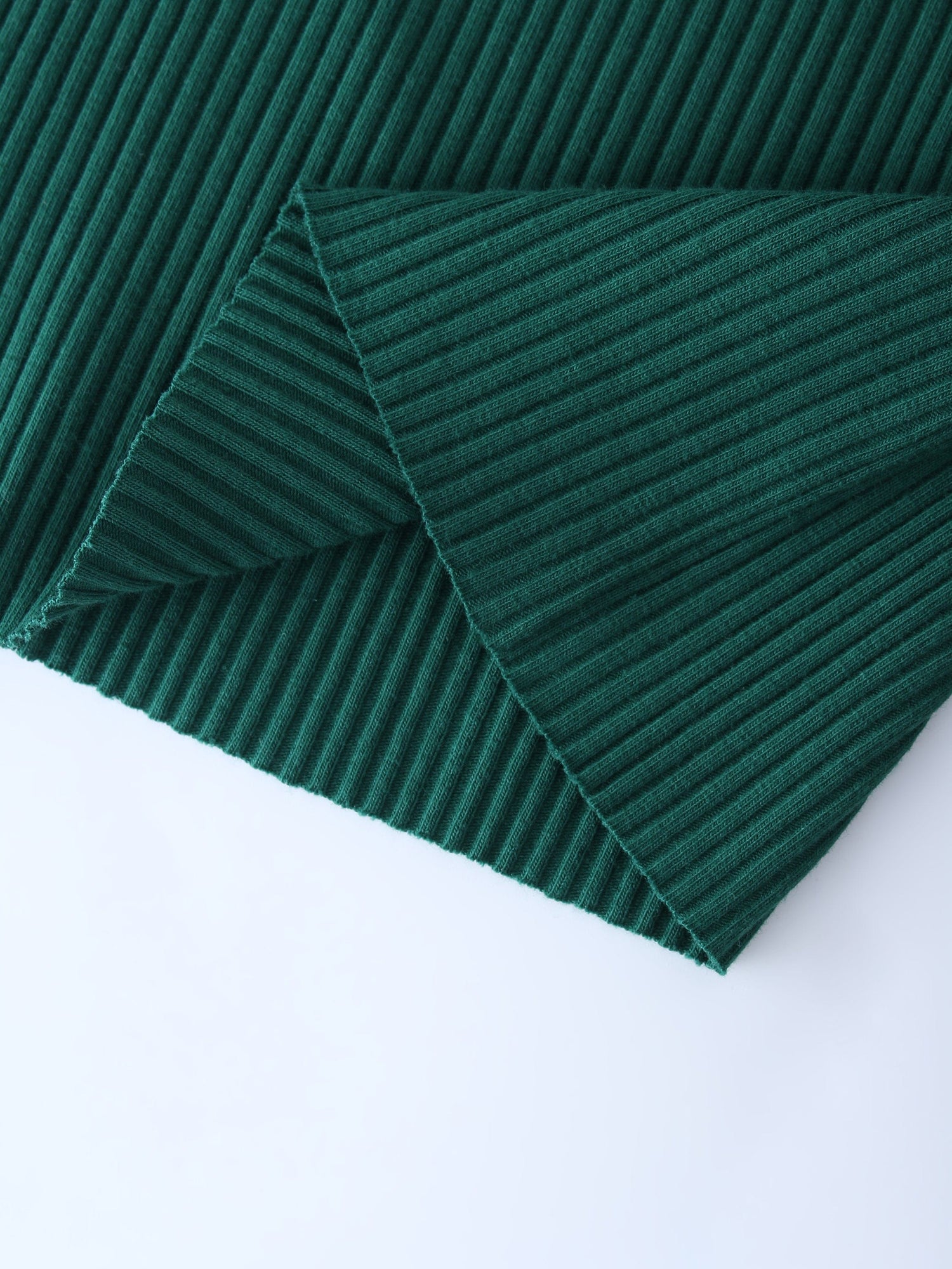 WIDE RIBBED CREW-GREEN