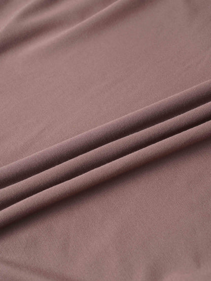 SIDE ELASTIC TEE-BROWN