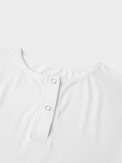 SIDE ELASTIC TEE-WHITE