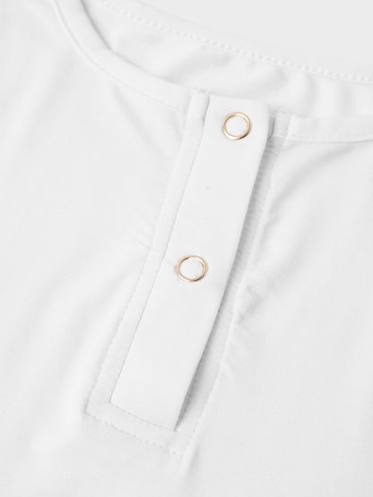 SIDE ELASTIC TEE-WHITE