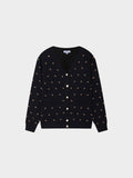Grommet Cardigan-Black