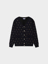 Grommet Cardigan-Black