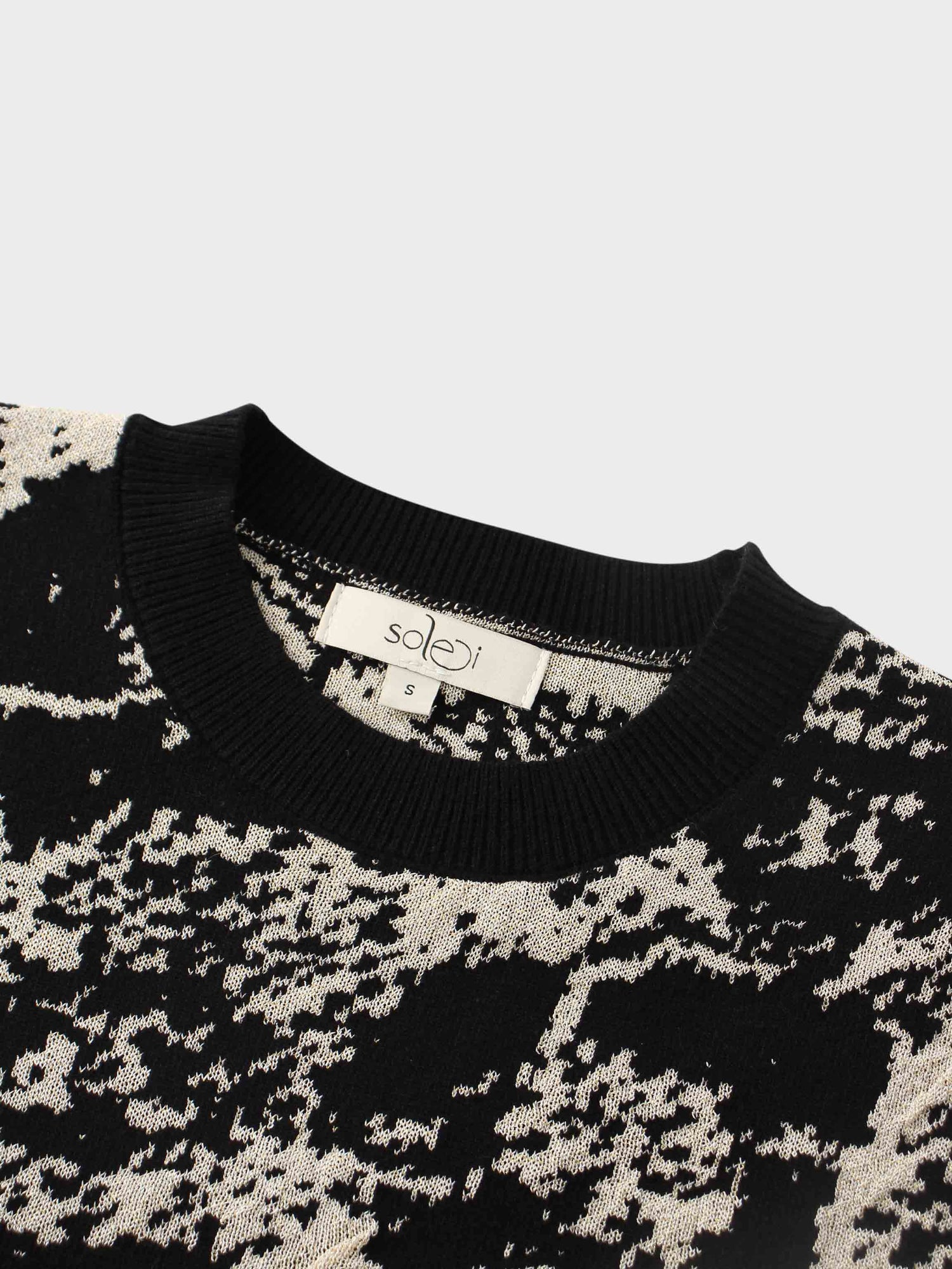 Lurex Combo Crew Sweater-Gold