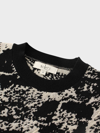 Lurex Combo Crew Sweater-Gold