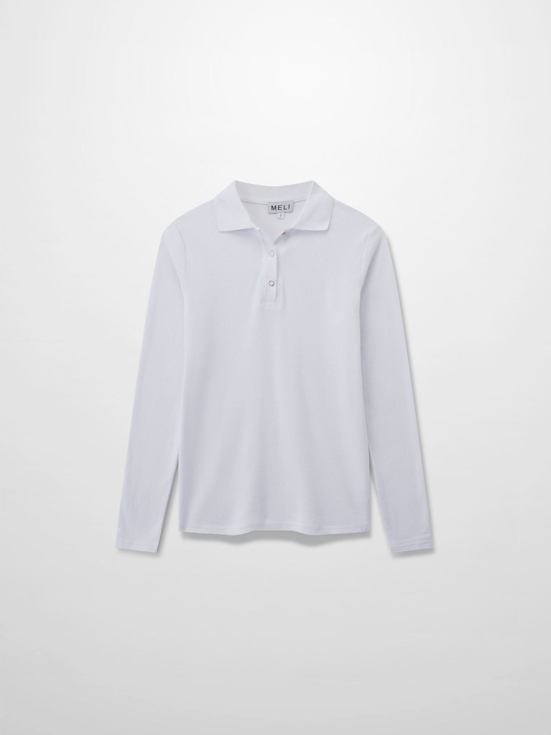 Ribbed Collar T-Shirt-White