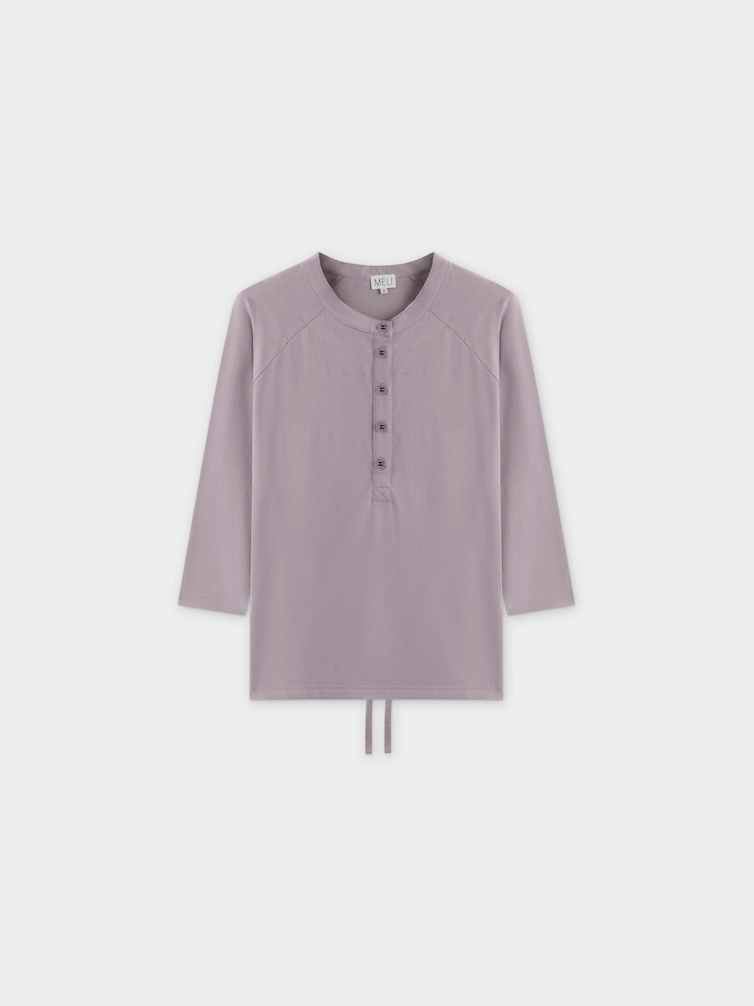 HENLEY DRAWSTRING TEE-LILAC