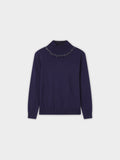 Beaded Turtleneck-Navy