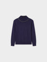 Beaded Turtleneck-Navy