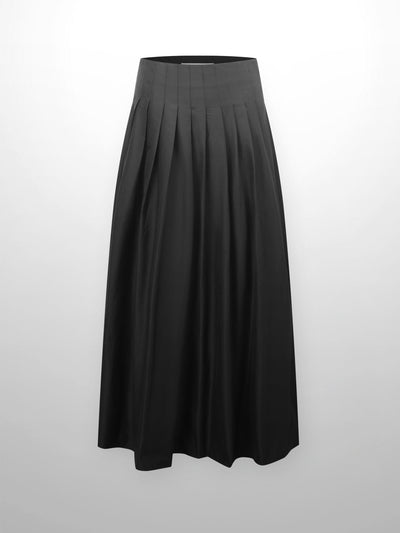Full Pleated Skirt-Black