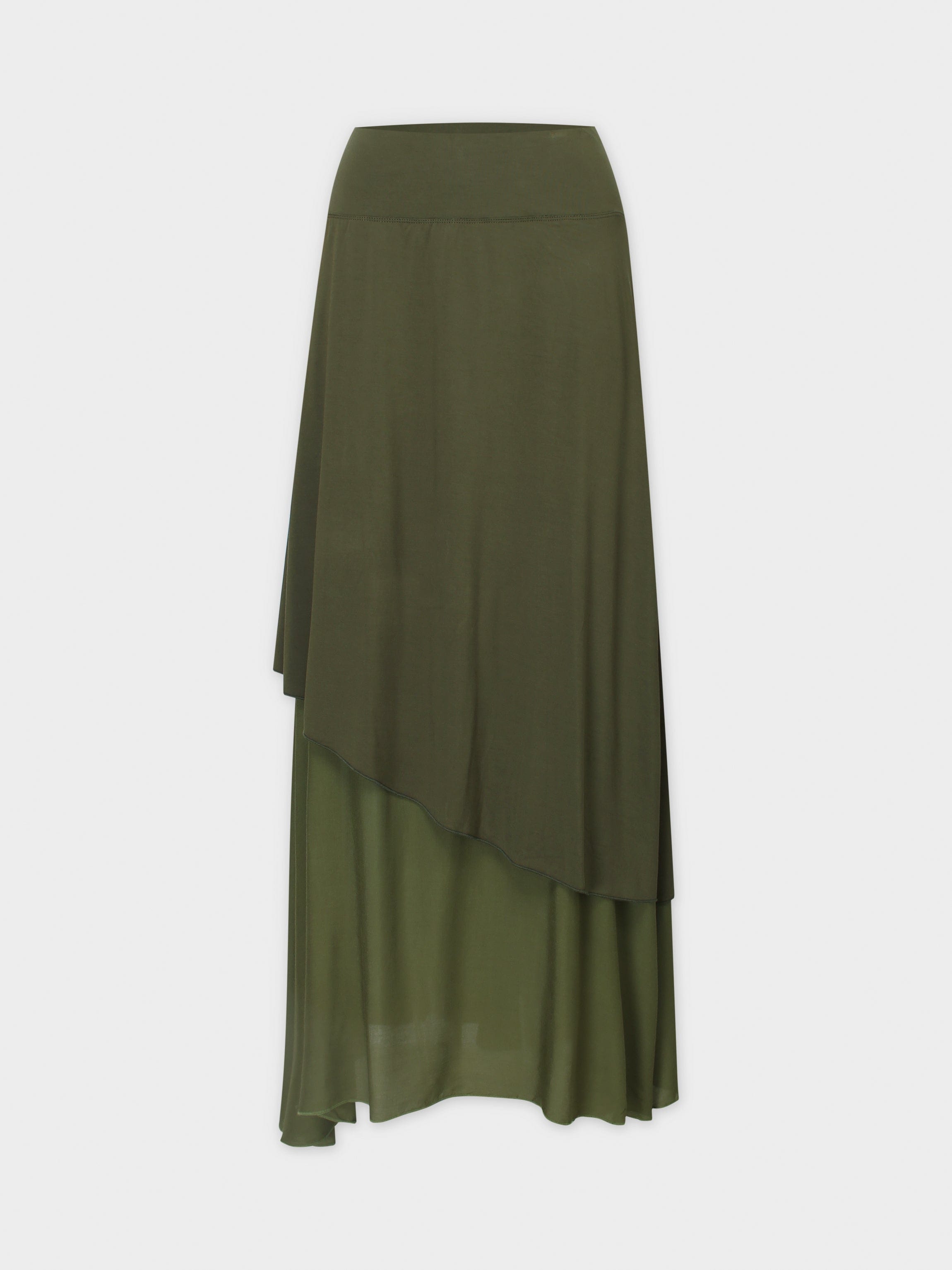 DOUBLE LAYER SKIRT-OLIVE