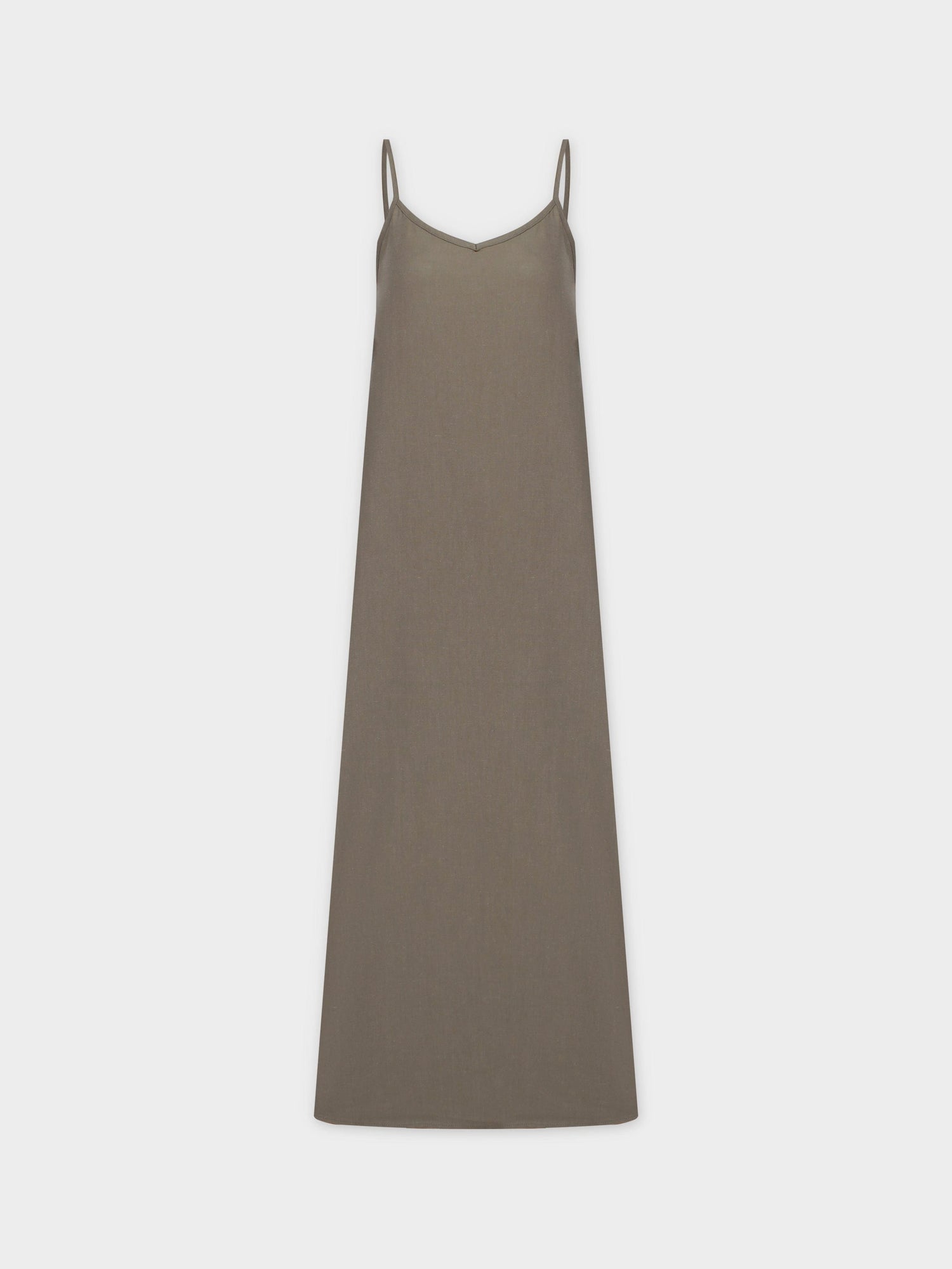 Linen Slip Dress-Olive