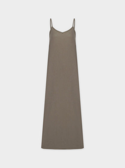 Linen Slip Dress-Olive