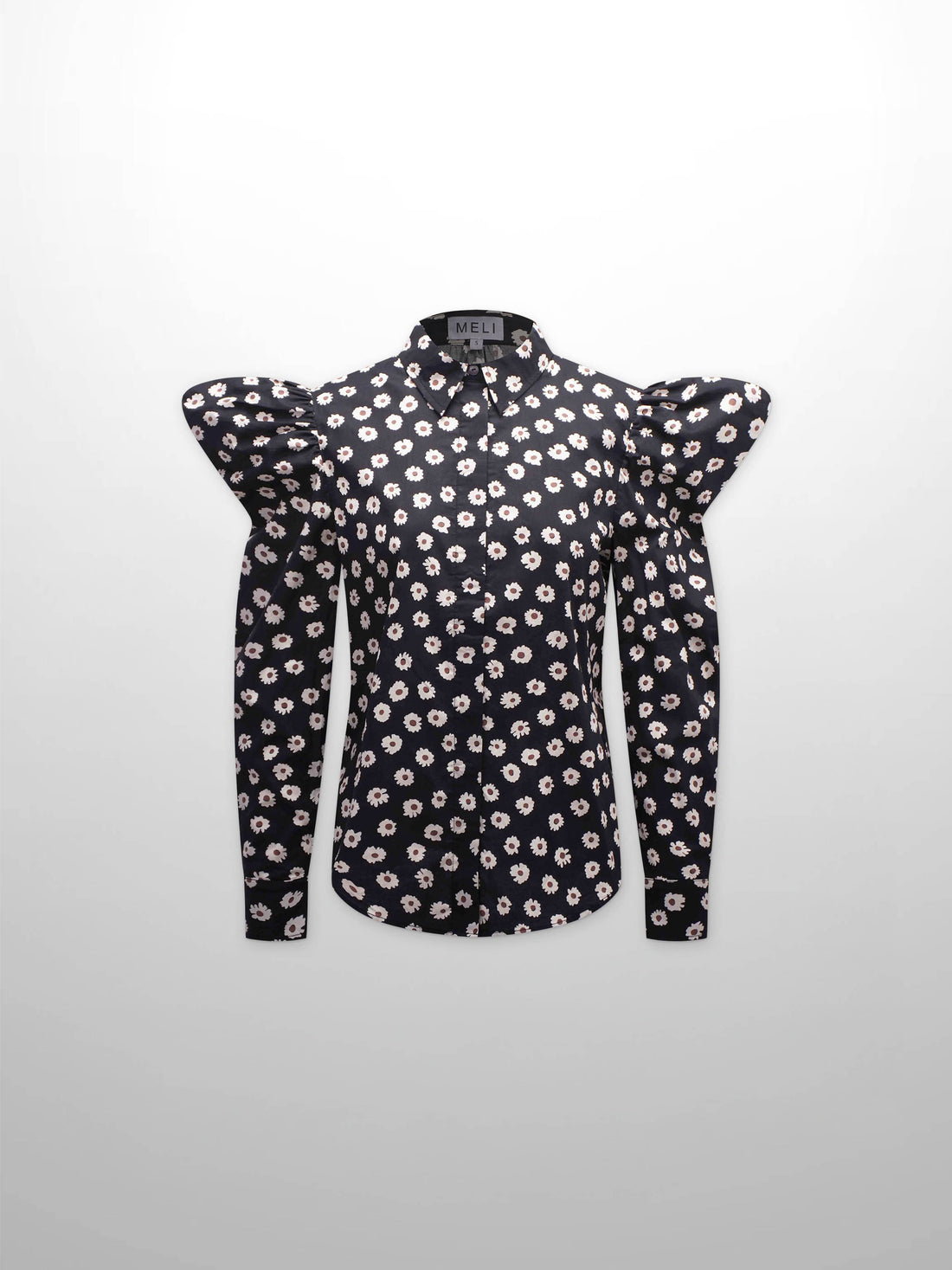Puff Sleeve Blouse-Flower Poppy