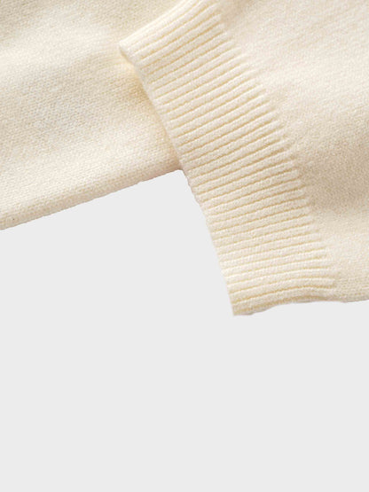 Embellished Cardigan Sweater-Cream