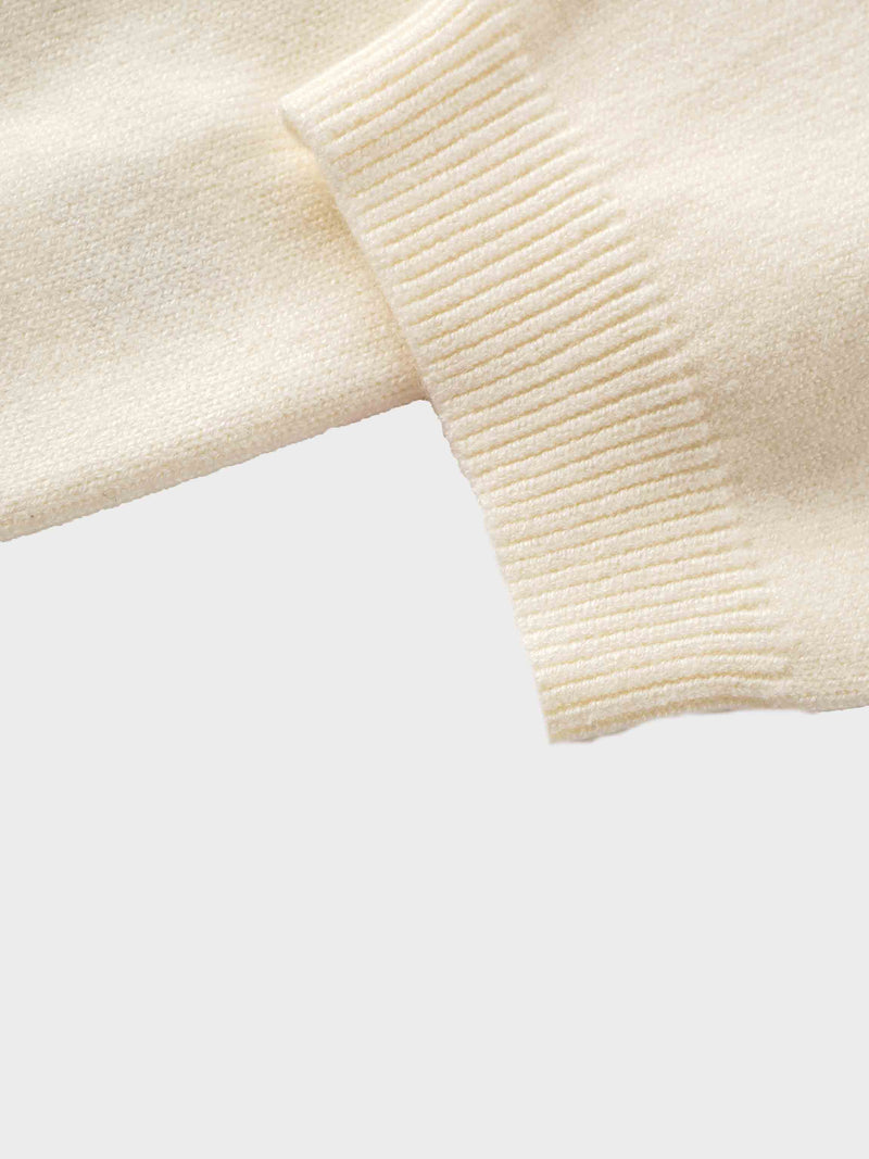 Embellished Cardigan Sweater-Cream