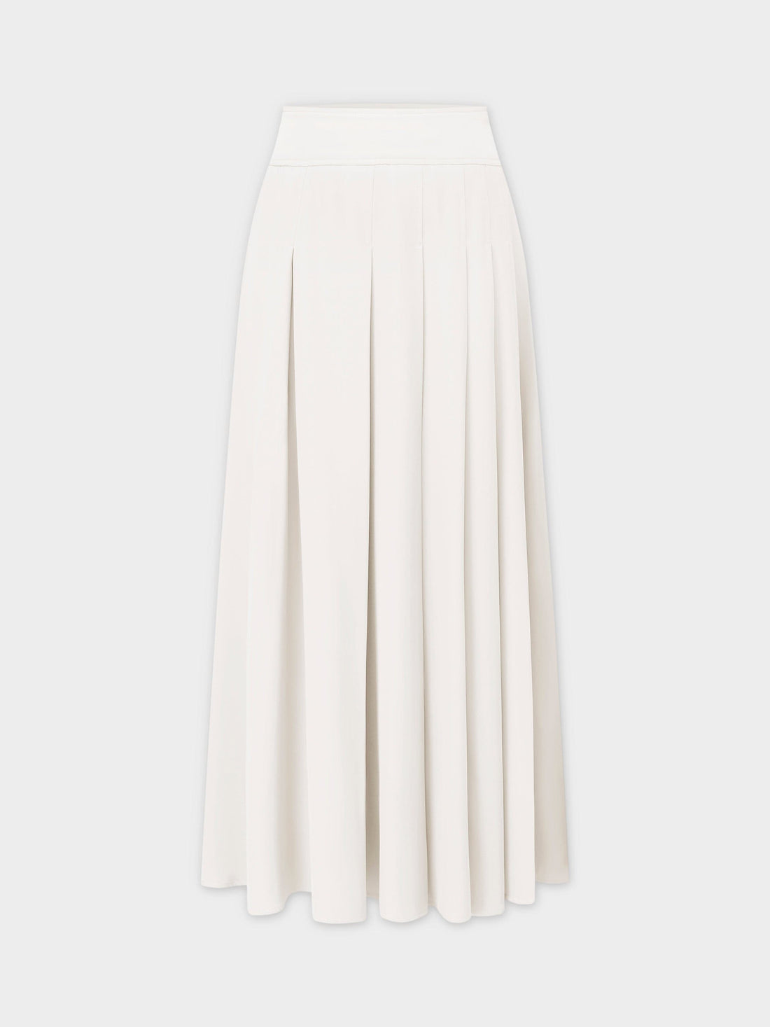 Yoke Pleated Skirt 37"-White