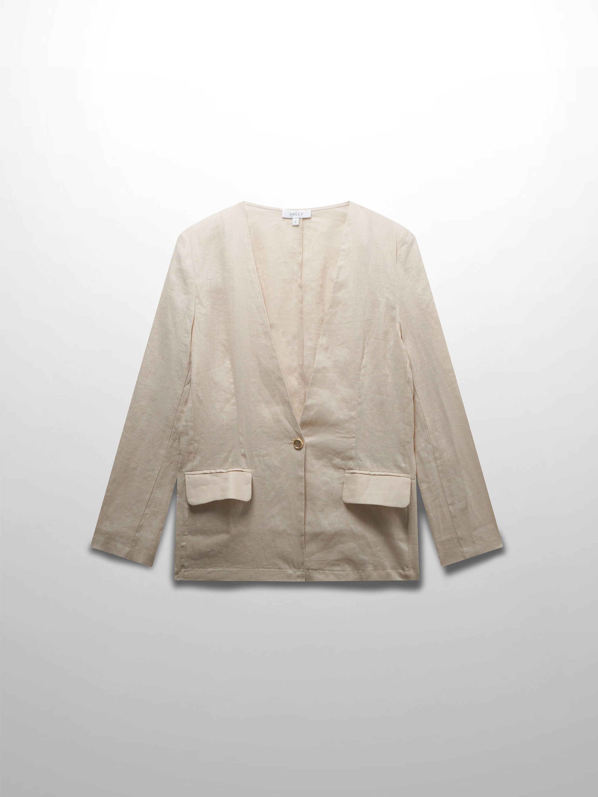 Linen Blazer-Ecru