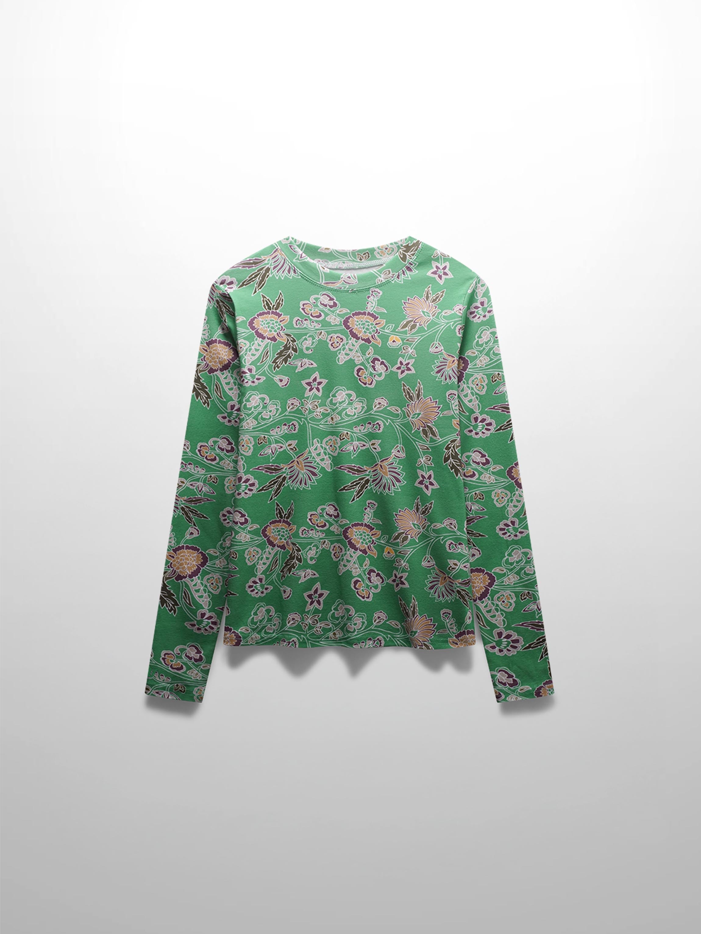 Basic Printed T-shirt-Mint Mediterranean