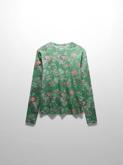 Basic Printed T-shirt-Mint Mediterranean