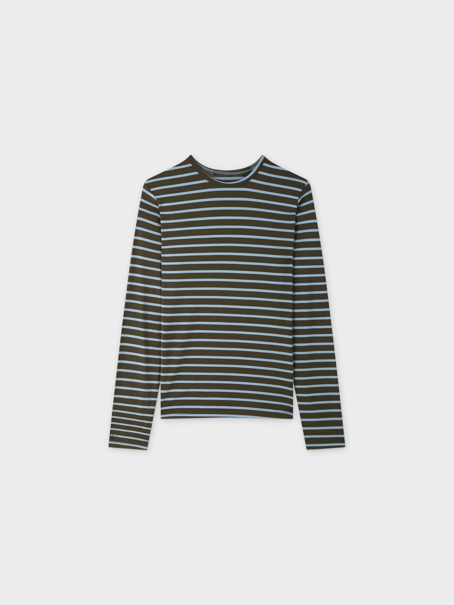 Butter Soft Striped Crew-Olive/Light Blue