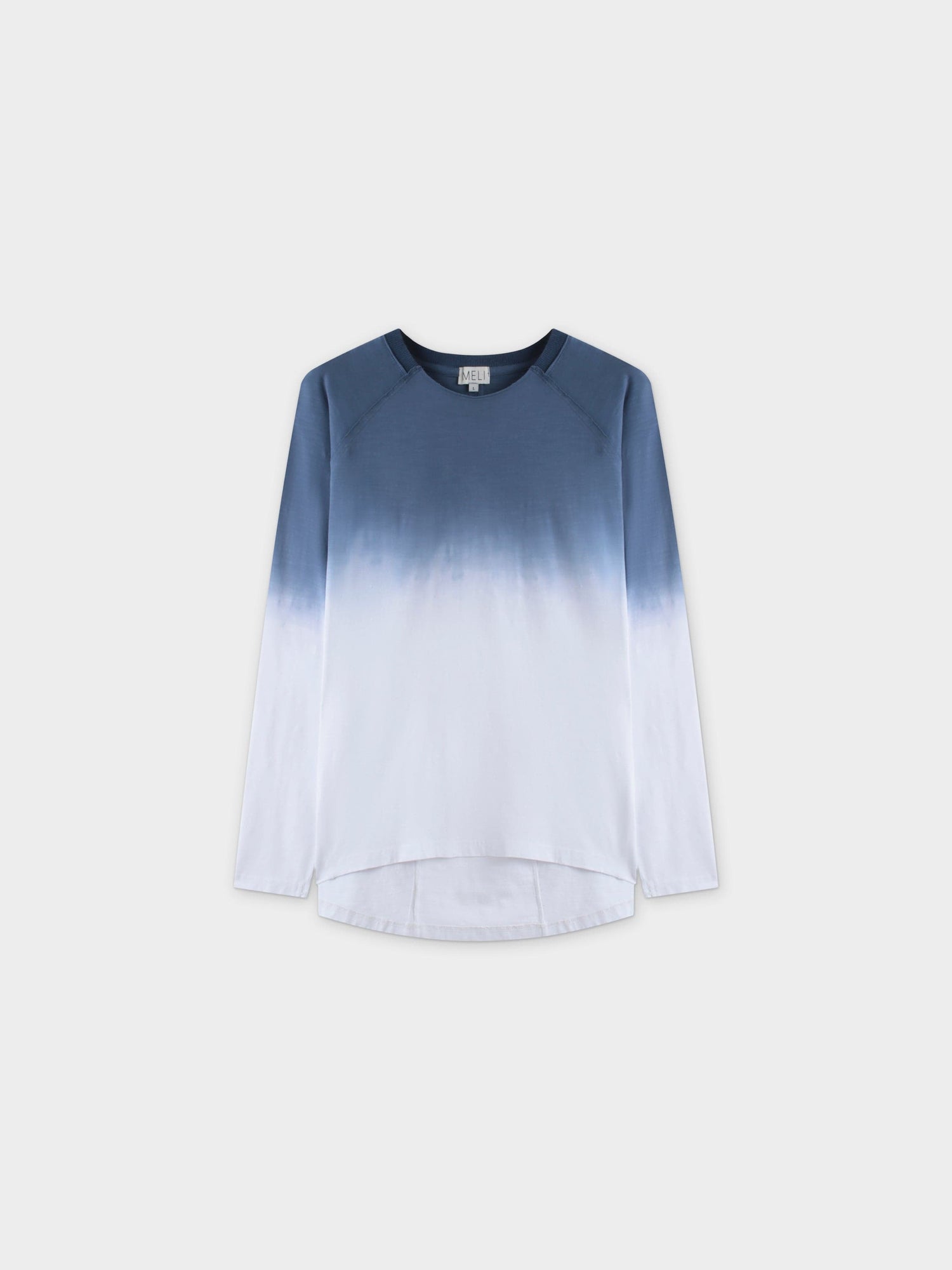 OMBRE PLEAT BACK TEE-BLUE