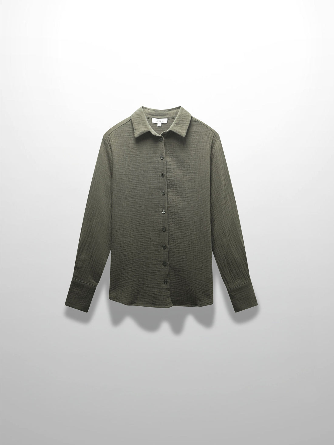 Gauze Button Down Blouse-Olive