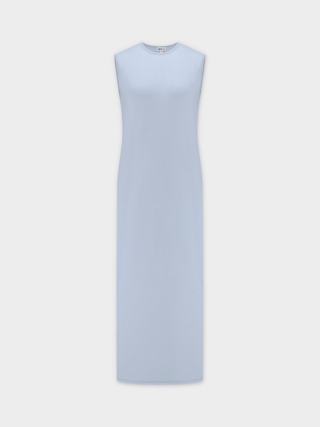 Basic T-Shirt Slip Dress-Light Blue