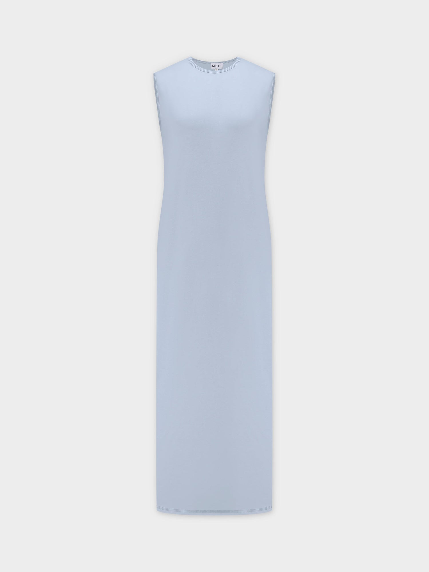 Basic T-Shirt Slip Dress-Light Blue