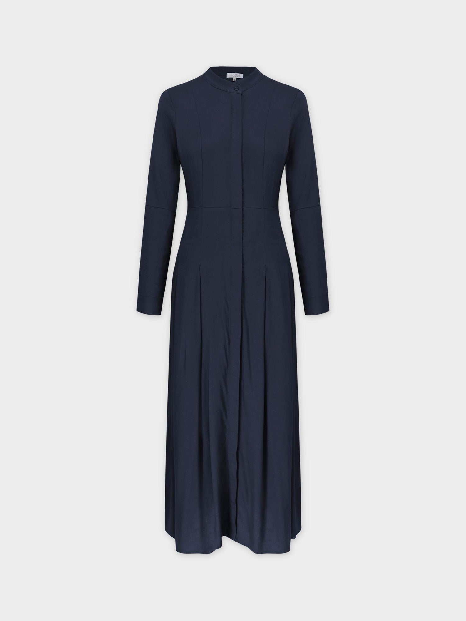 LINEN SHIRTDRESS-NAVY