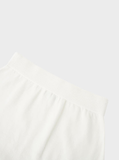 Side Zipper Straight Maxi Skirt-Cream