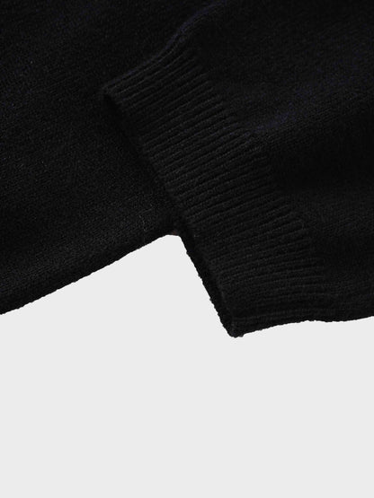 Embellished Cardigan Sweater-Black