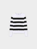 Striped Cotton Sweater-Black