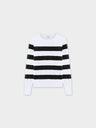 Striped Cotton Sweater-Black