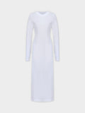 CREW NECK POCKET TEE DRESS 52"-WHITE
