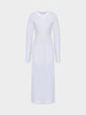 CREW NECK POCKET TEE DRESS 52"-WHITE