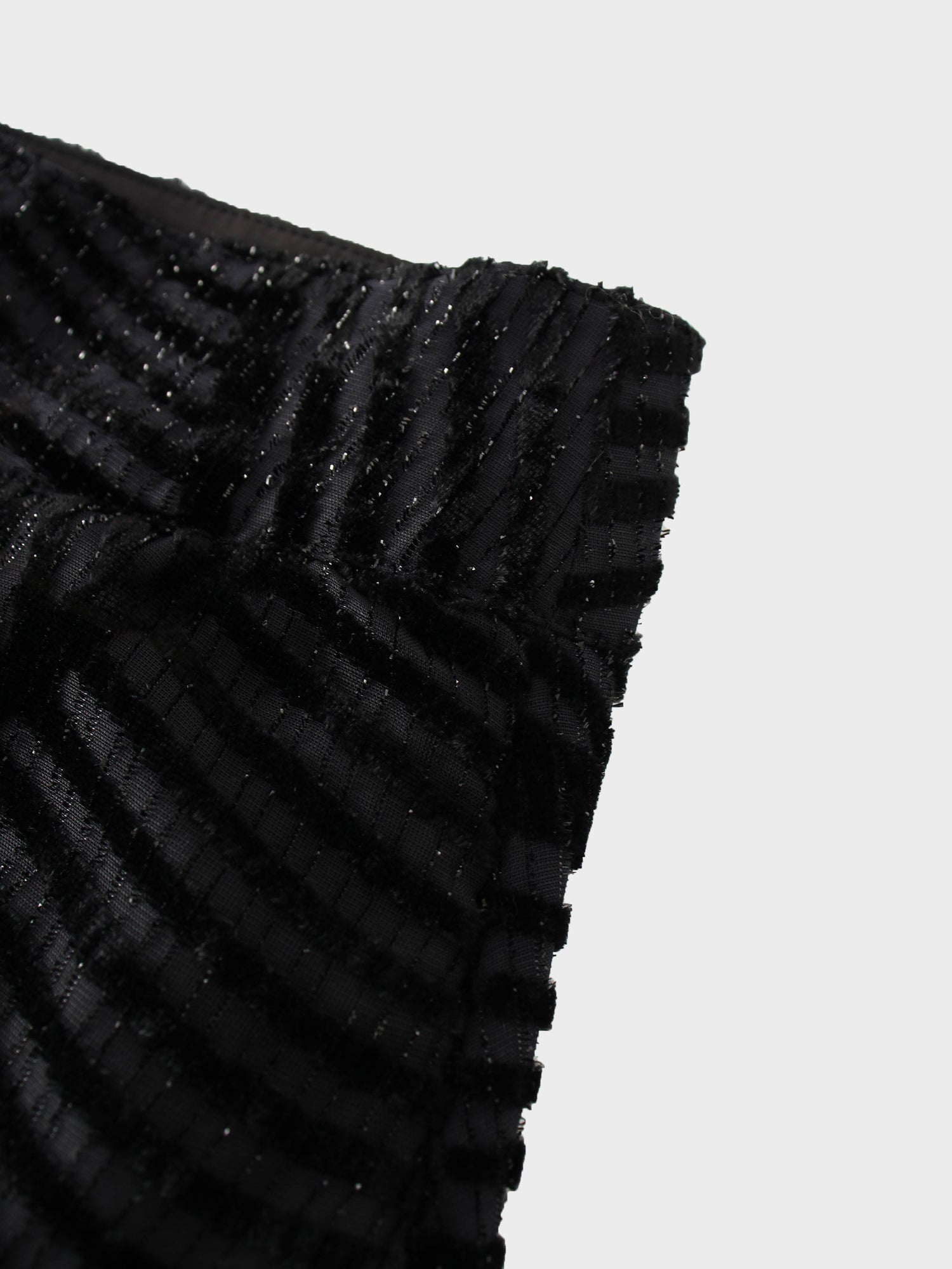 Velvet Side Overlay Skirt-Striped