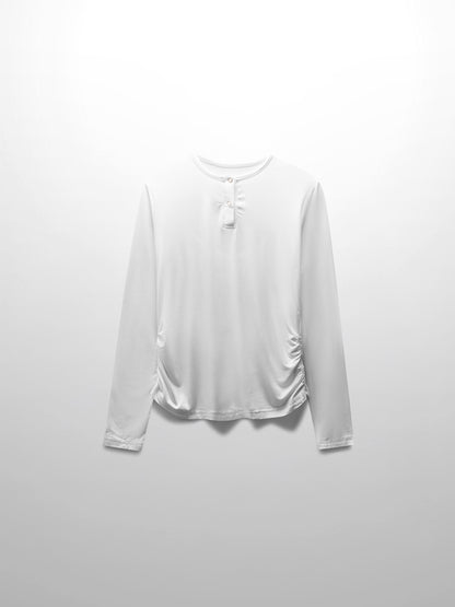 SIDE ELASTIC TEE-WHITE