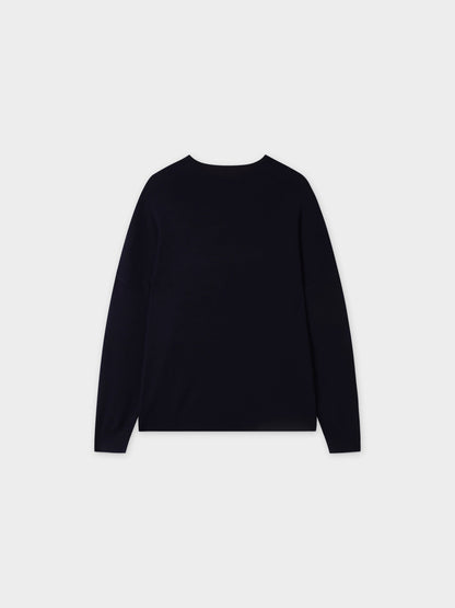 Oversized Soft Knit Sweater-Navy