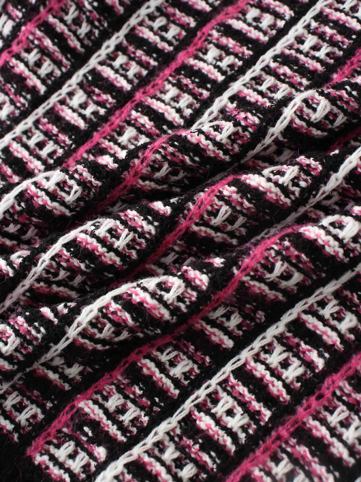 Boucle Knit Cardigan-Pink