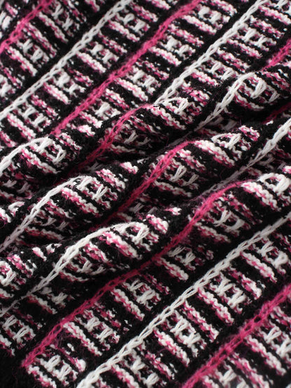 Boucle Knit Cardigan-Pink