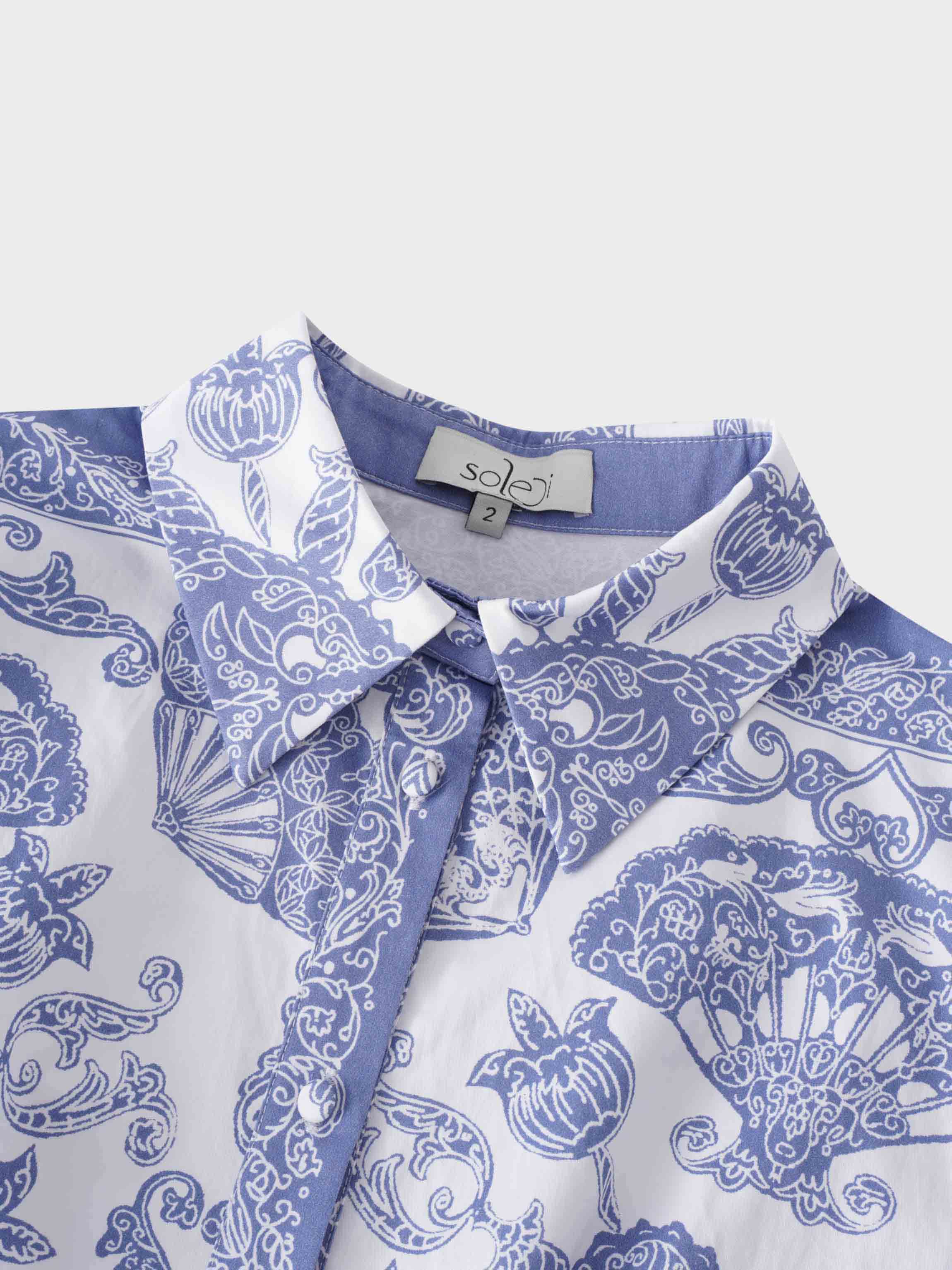 Royal Damask Dress-Blue