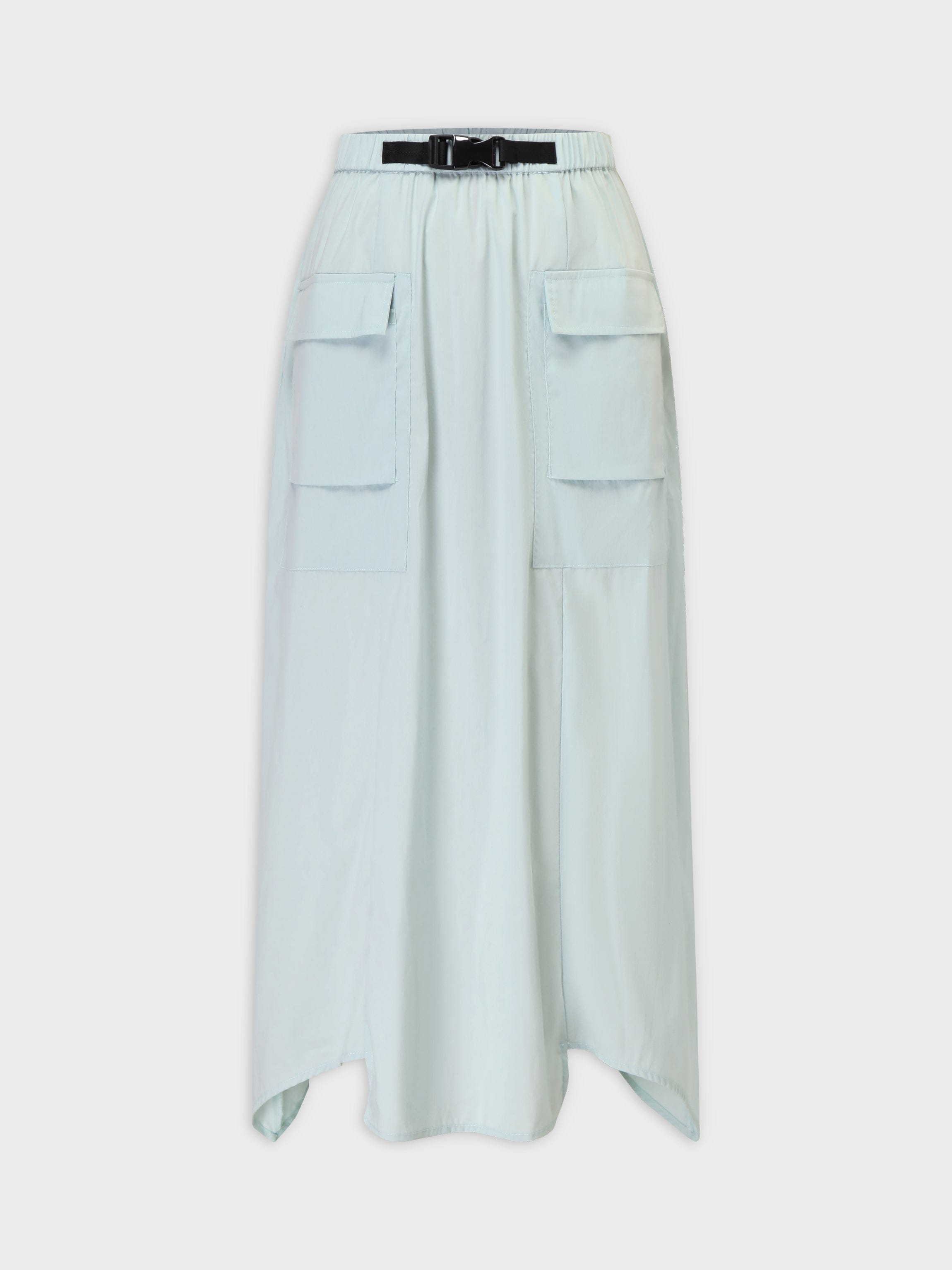 Buckle Cargo Skirt-Pistachio