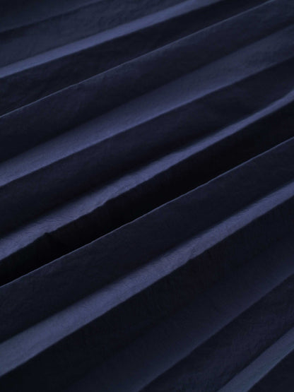 Nylon Circle Skirt-Navy