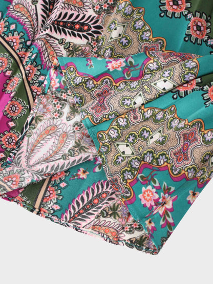 Covered Band Pleated Skirt-Fall Handkerchief