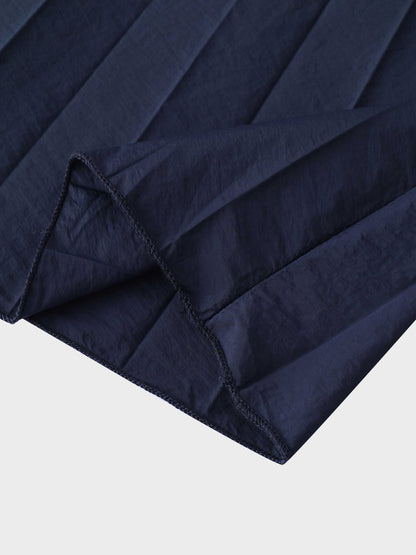 Nylon Circle Skirt-Navy