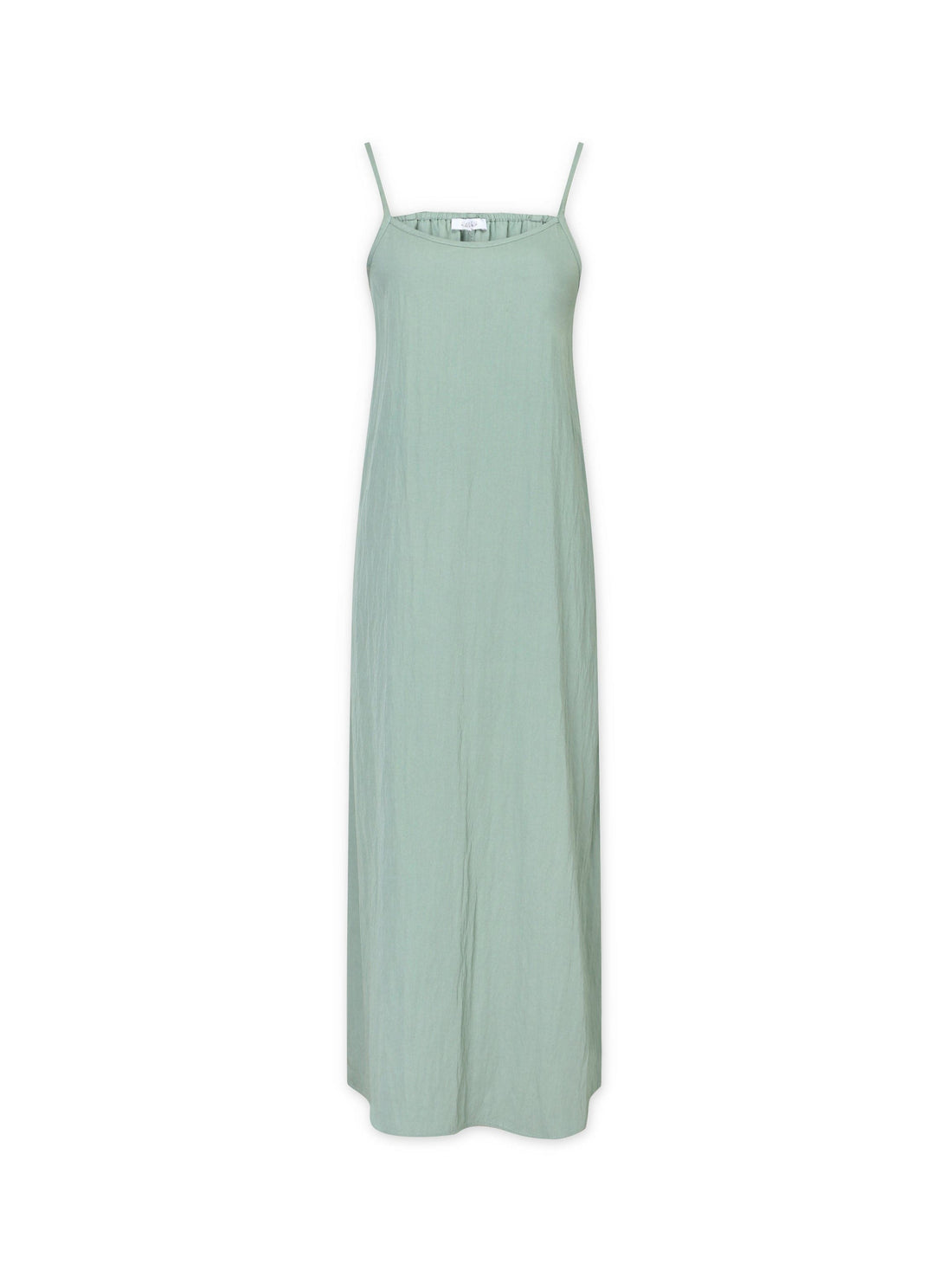 Crinkle Cotton Slip Dress-Sage